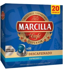 Cápsulas Marcilla - 6 Descafeinado - 20 unidades