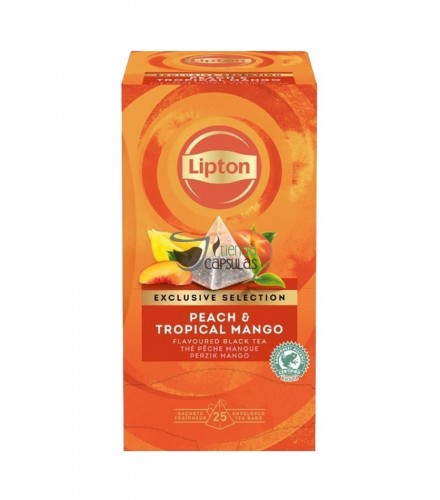 Infusión pirámide Lipton (Selección Exclusiva) - Té Negro Melocotón Mango - 25 unidades