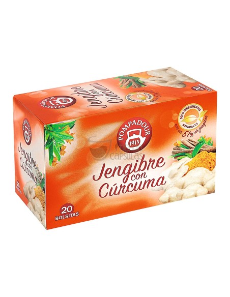 Infusión bolsitas Pompadour® - Jengibre con Cúrcuma - 20 unidades