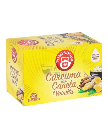 Infusión bolsitas Pompadour® - Cúrcuma con Canela y Vainilla - 20 unidades