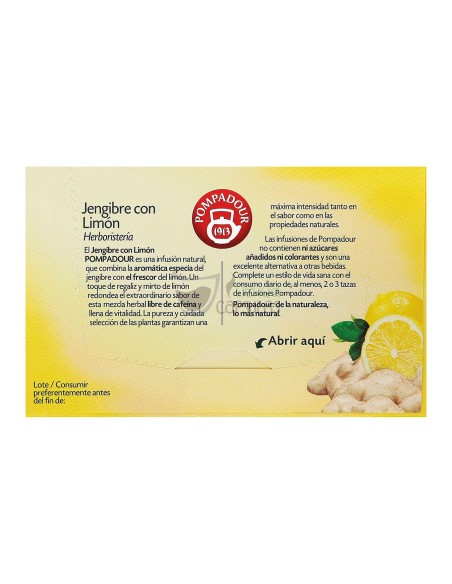 Infusión bolsitas Pompadour® - Jengibre con Limón - 20 unidades
