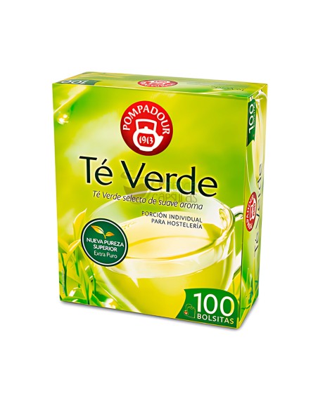 Infusión bolsitas Pompadour® - Té Verde - 100 unidades