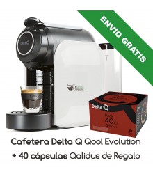 Cafetera Delta® Q Qool Evolution + 40 cápsulas Qalidus de Regalo (Envío Gratis)