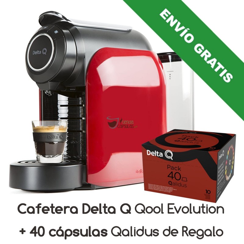 Cafetera Delta Qool Evolution cápsulas 1200W 1L rojo