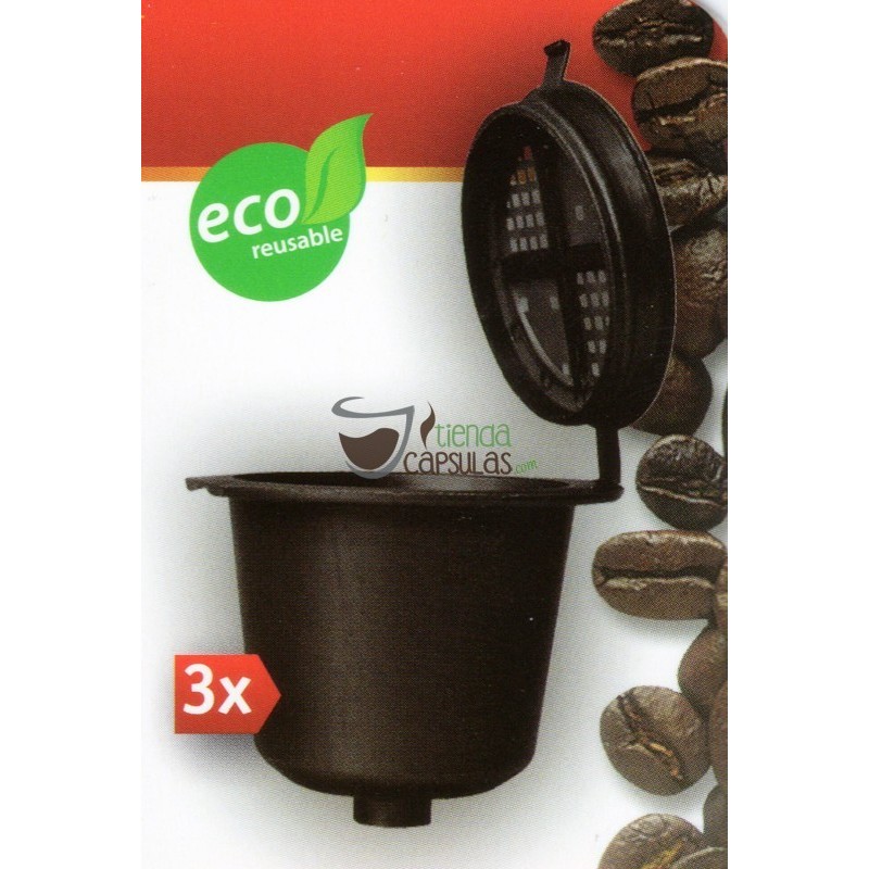 3 filtros de cápsulas de café reutilizables recargables para máquina  Nespresso (café) Likrtyny Eléctricas