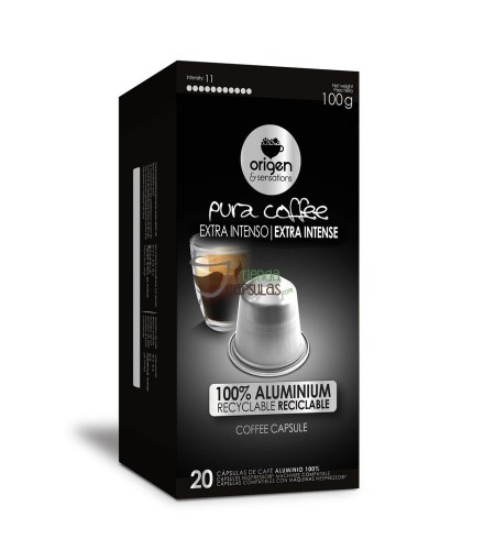 Cápsulas Nespresso®* Origen & Sensations - Pura Aluminio - Extra Intenso - 20 unidades