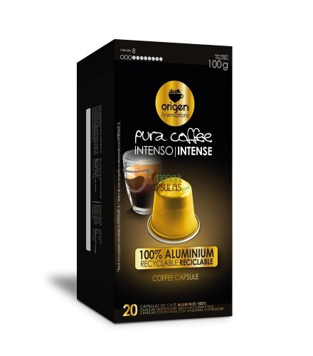 Cápsulas Nespresso®* Origen & Sensations - Pura Aluminio - Intenso - 20 unidades